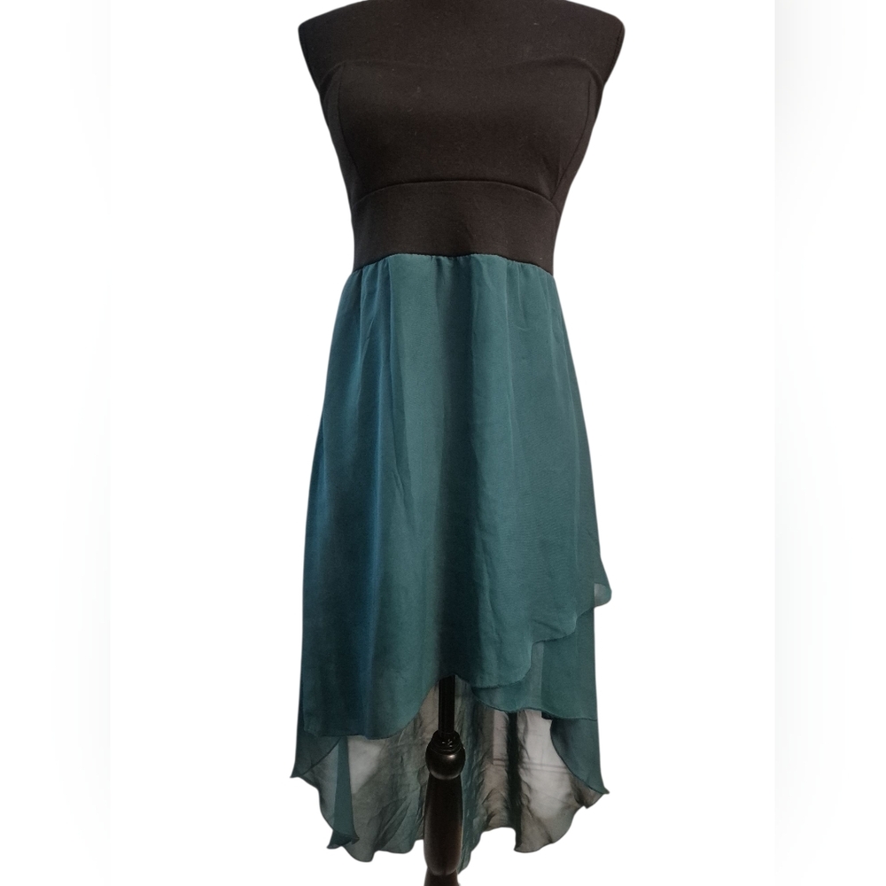 Emerald Dream! Poetry Strapless High-Low Dress (L)